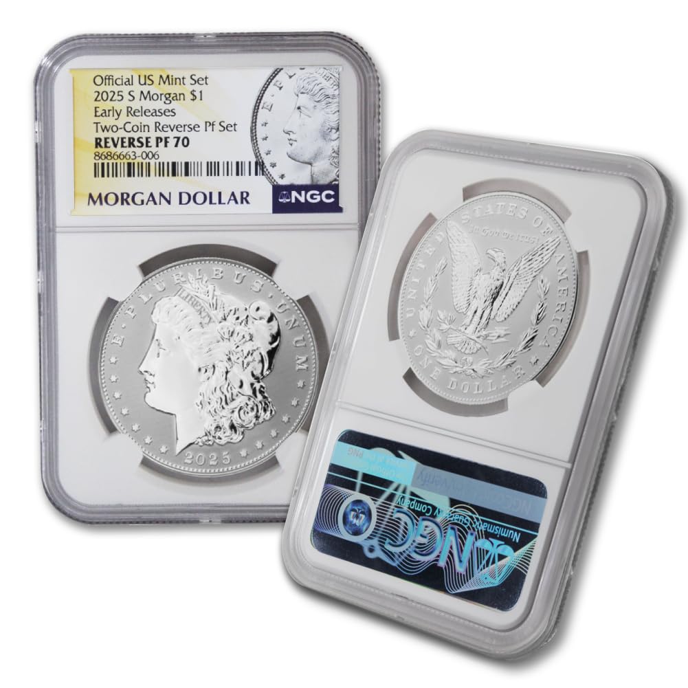 Set of 2 American Silver Morgan and Peace Dollar H13253