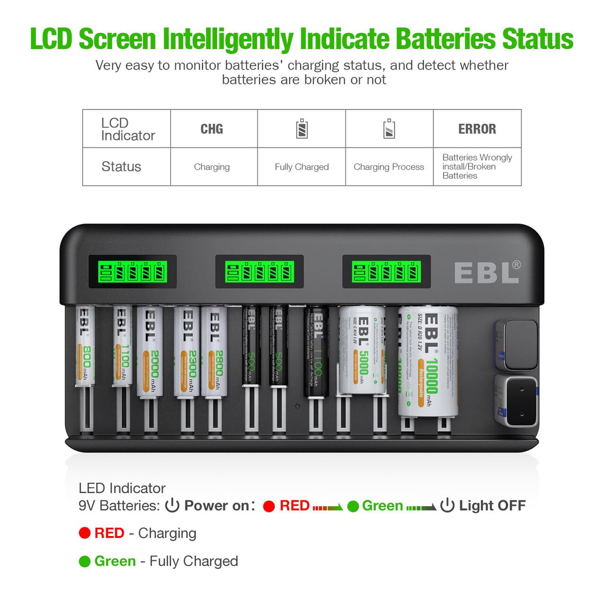 12+2 Bay Universal Rechargeable Battery Charger P7441
