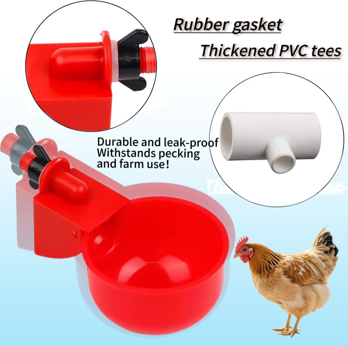 24 Pack Automatic Chicken Waterer Cups Kit B249