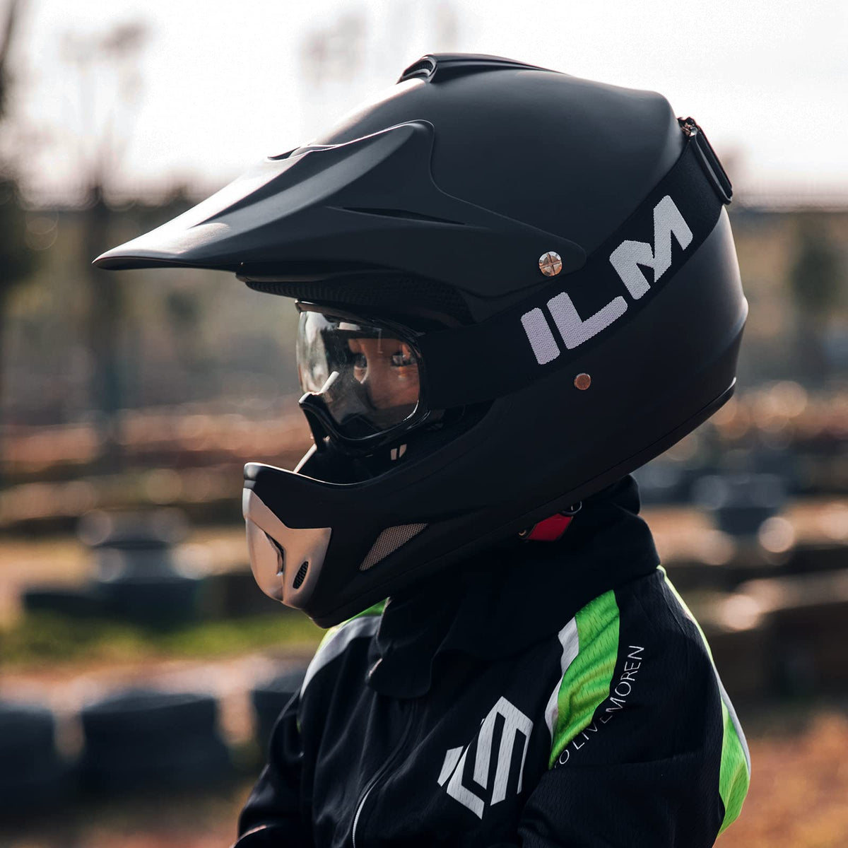 Youth Kids Full Face Motocross Helmet Matte Black J212150