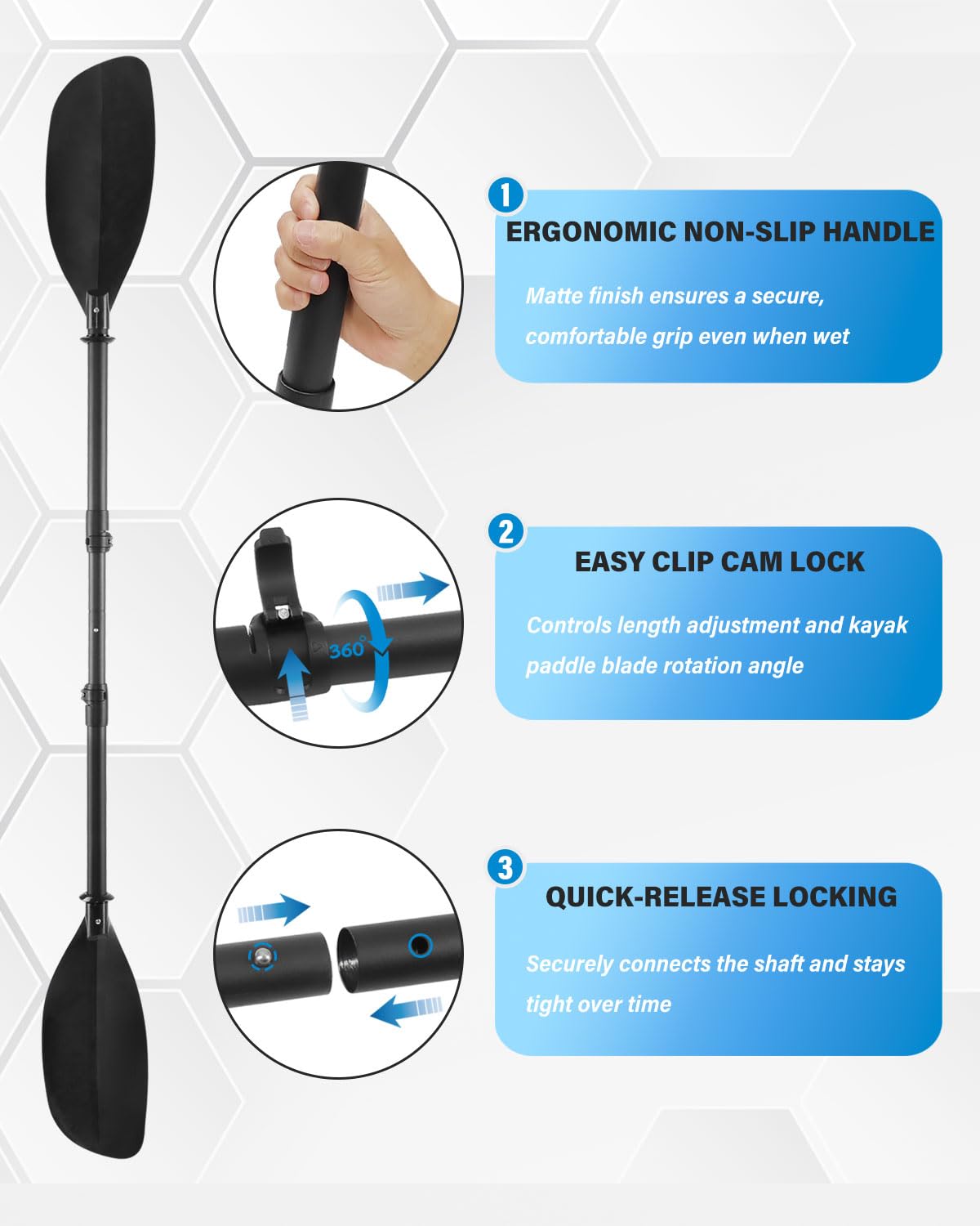 Adjustable Telescopic Kayak Paddle with Storage Bag N7809