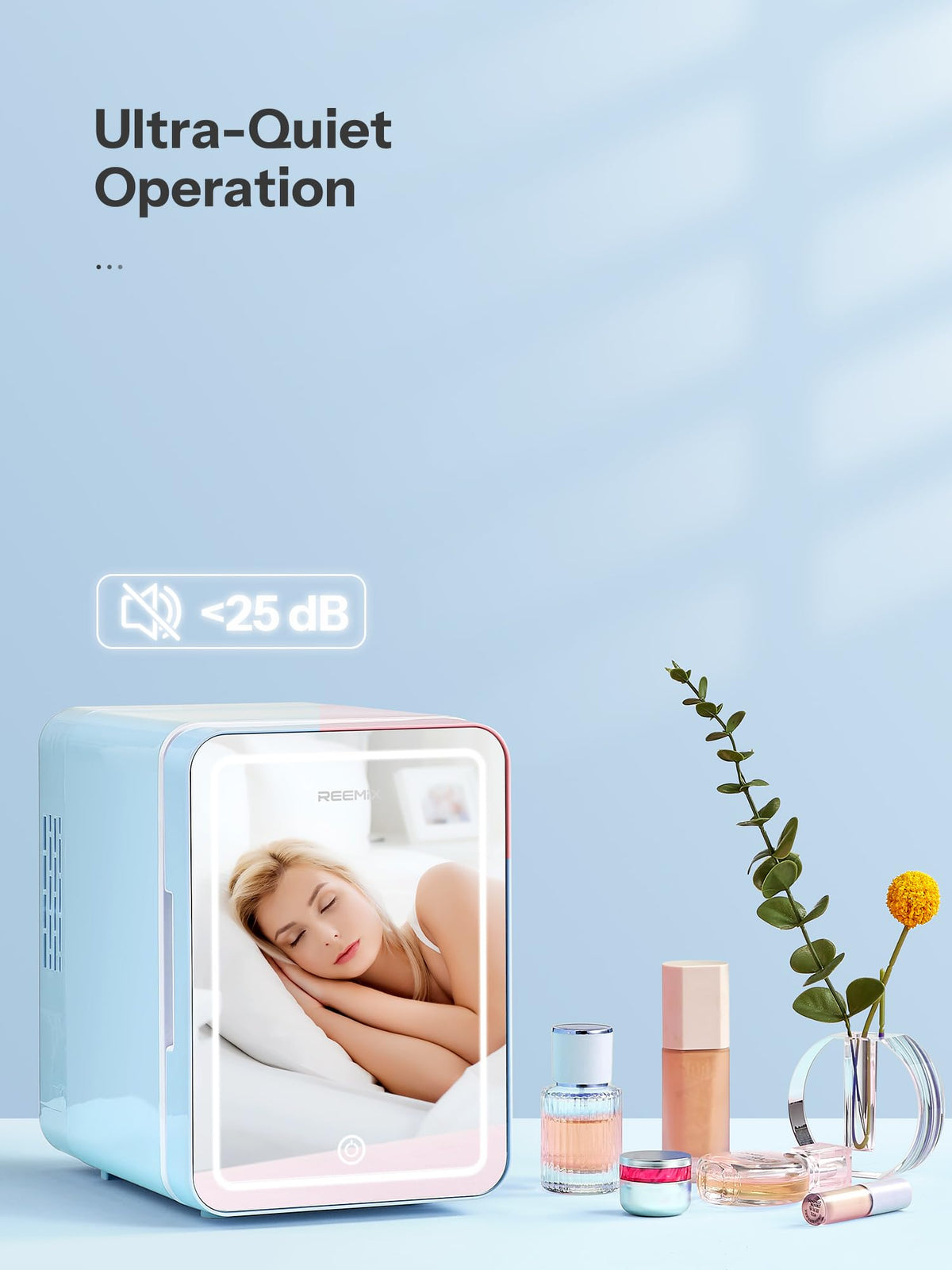Mini Beauty Fridge with LED Mirror Y67860