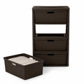 Brown 4 Drawer Plastic Storage Tower R380324