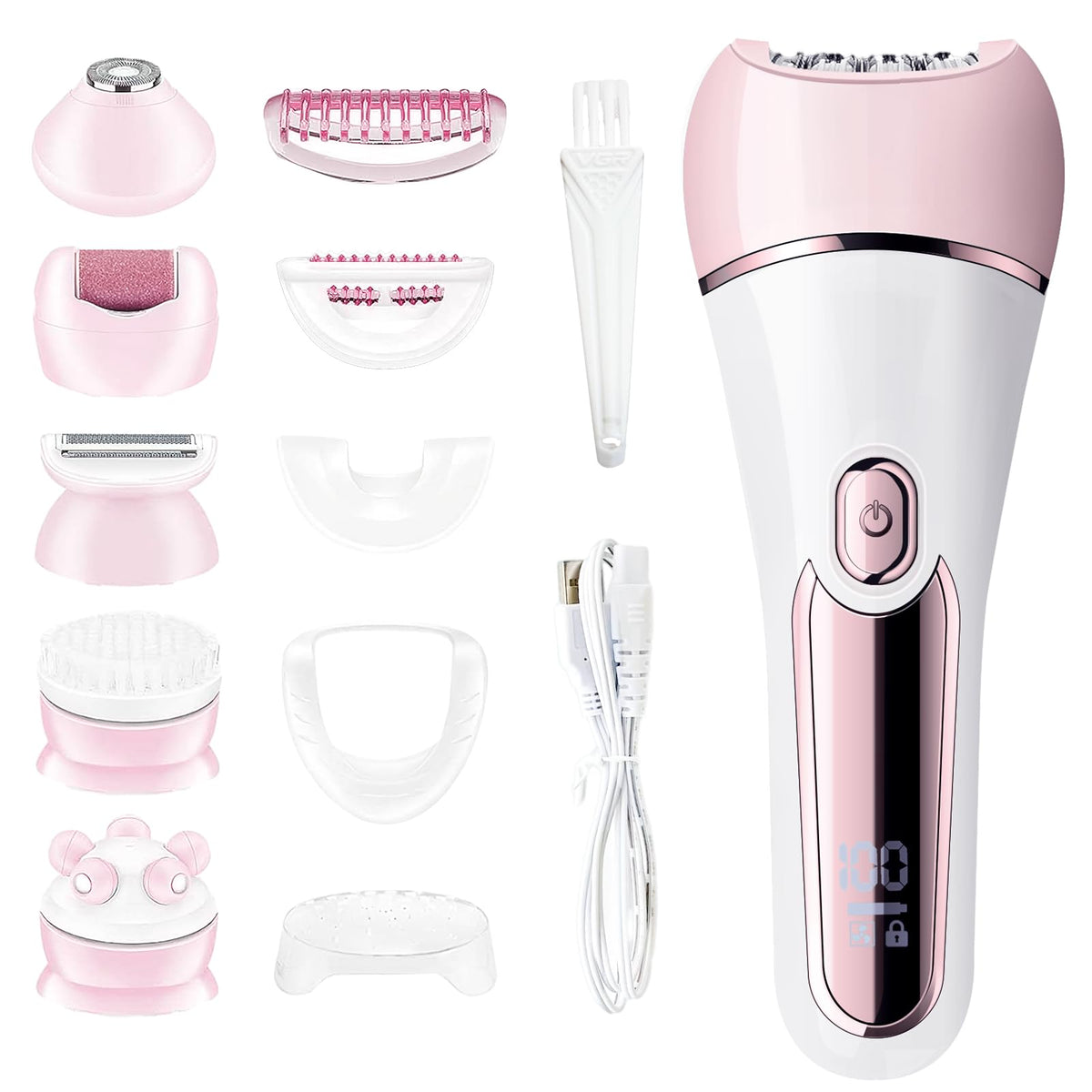 6 in 1 IPX7 Waterproof Rechargeable Epilator O4465