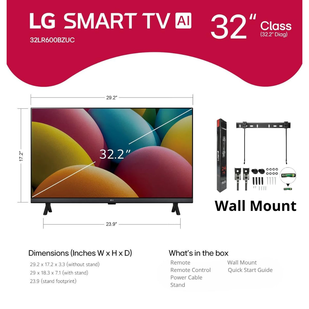 32" Smart TV with Wall Mount X4154