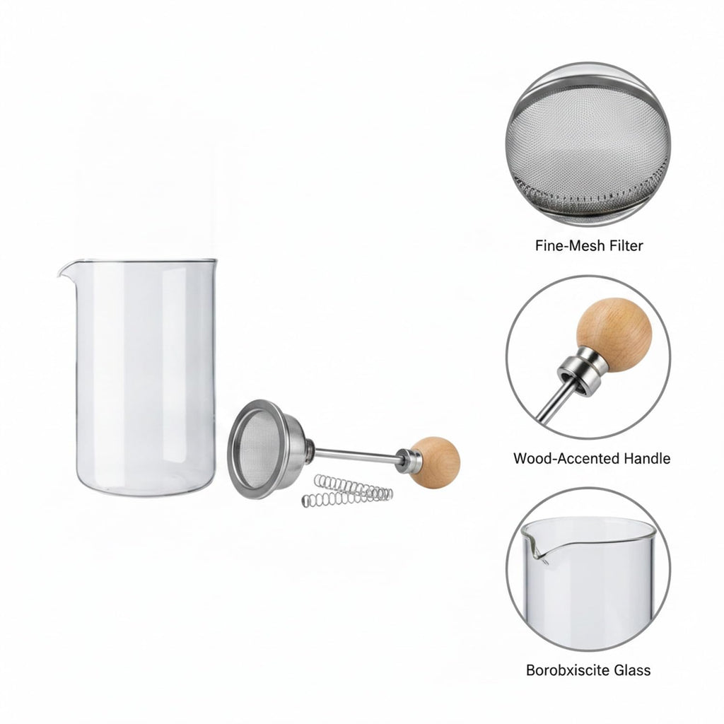 Glass Carafe and Plunger Filter Replacement Parts Set G2130