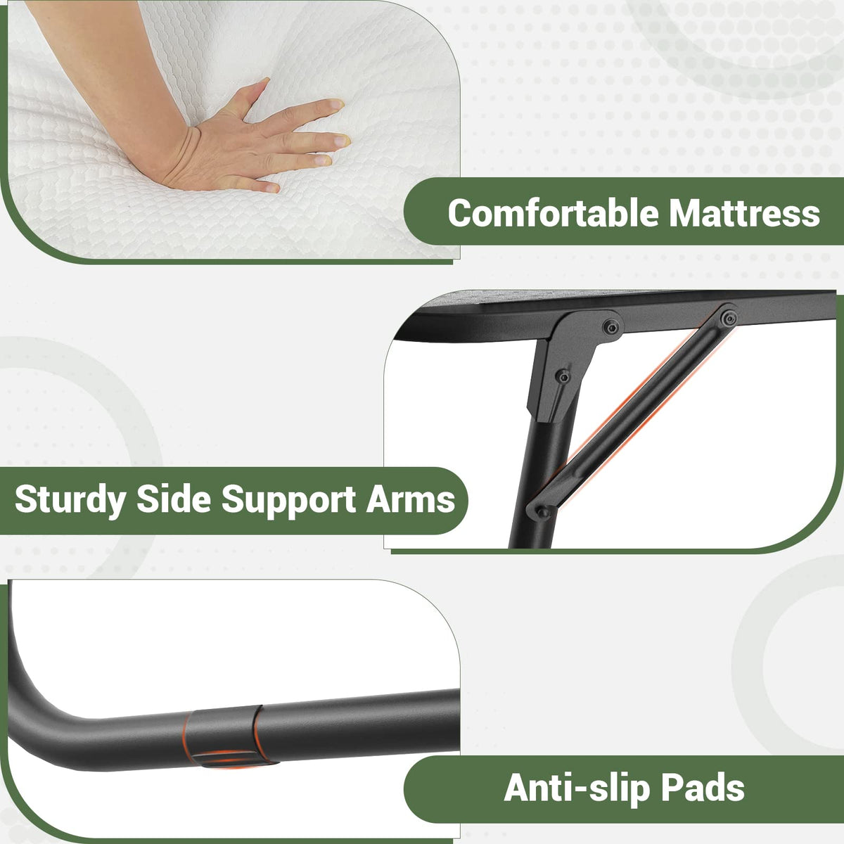 75" x 31" Folding Bed with Memory Foam Mattress E5609