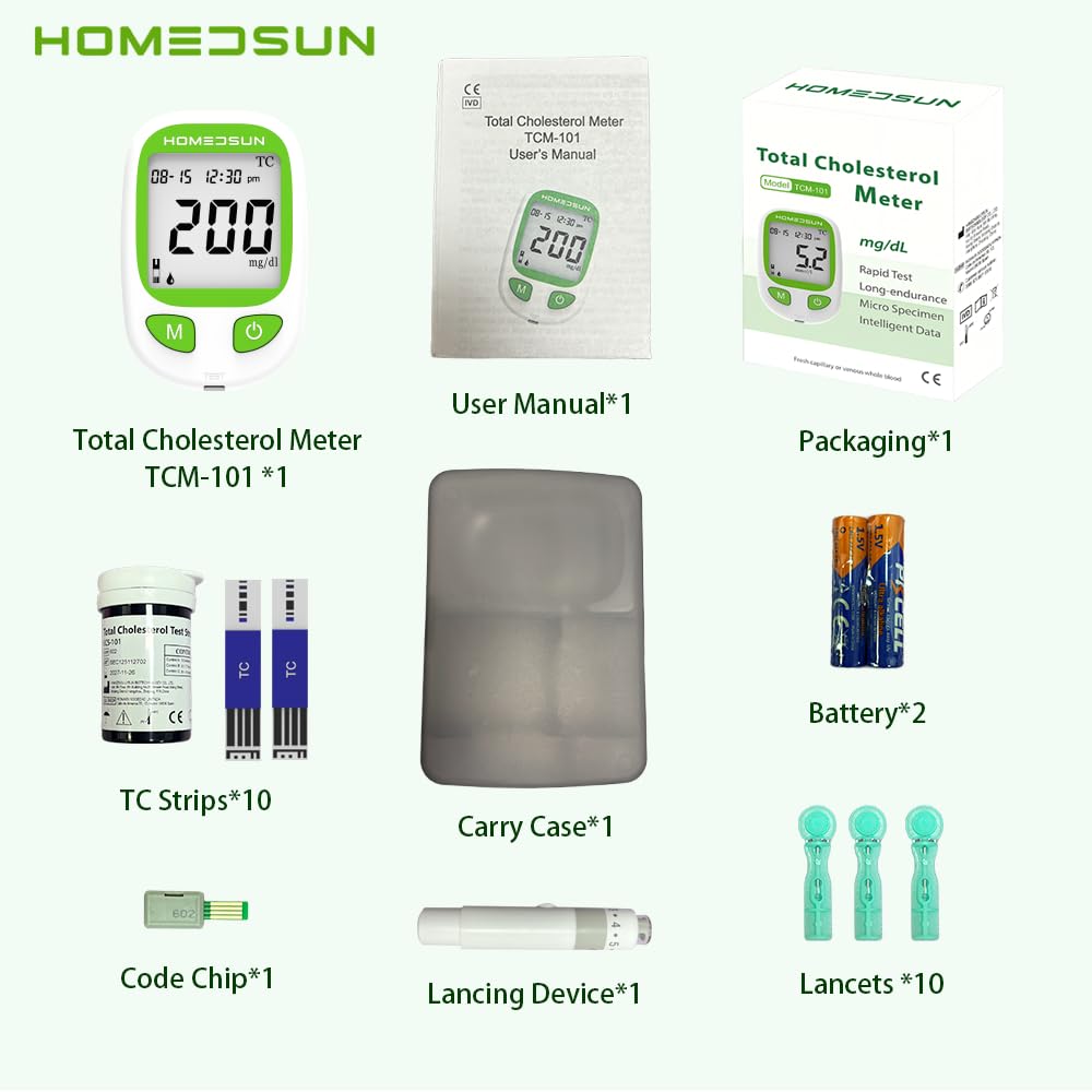 Total Cholesterol Monitor Kit with 10 Strips Lancets Y90881