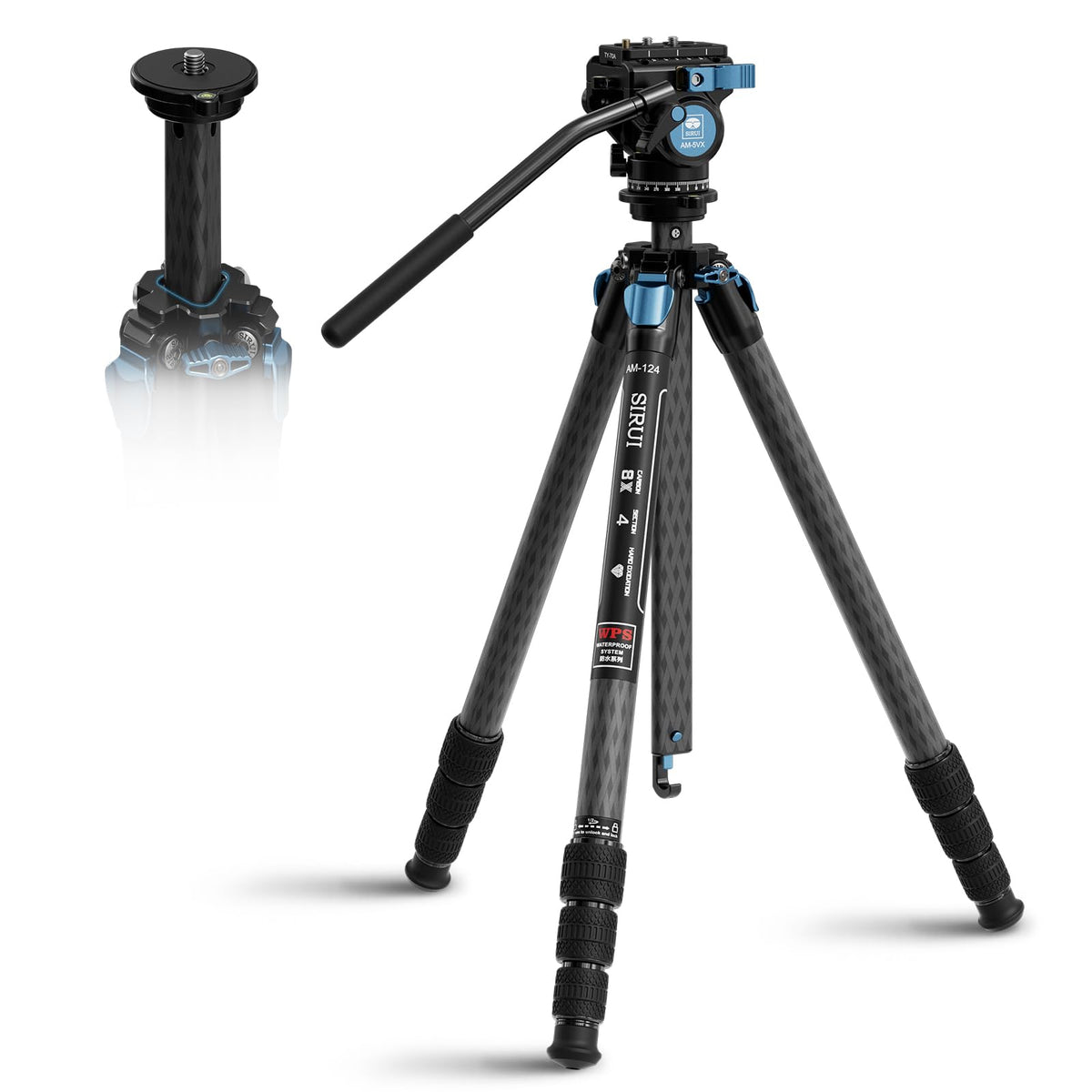 Carbon Fiber Camera Tripod with Fluid Head S789050