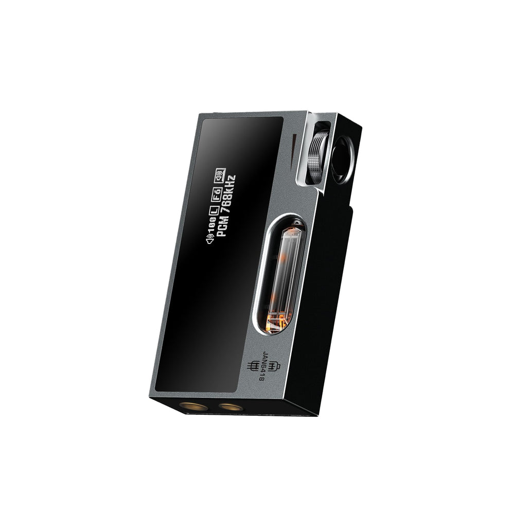 Portable Headphone Amplifier USB DAC AMP Dongle with Dual Tubes, 3.5mm+4.4mm Jack, Grey D77806