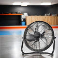 20 in. 3 Speed Metal Floor Fan in Black with Tilting Head O3314