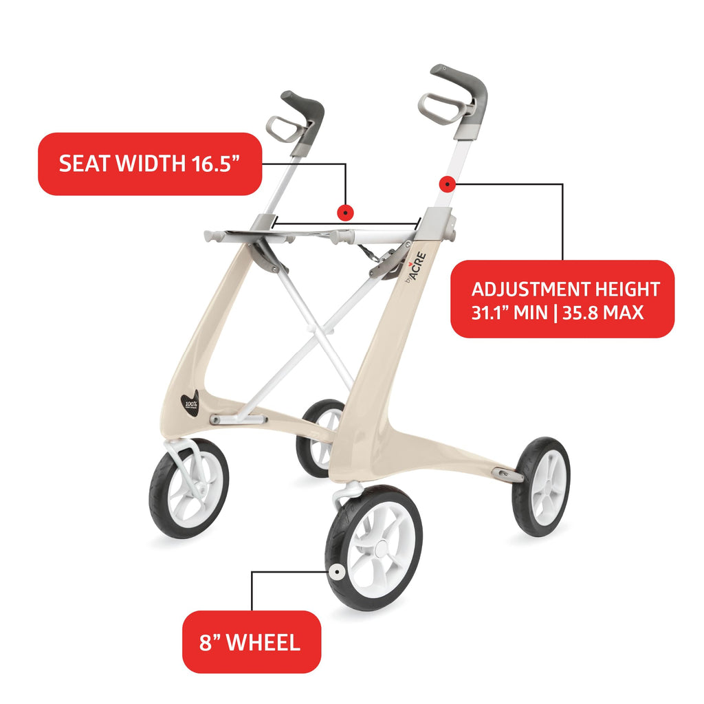 Carbon Ultralight Rollator Walker with Organizer Bag T305