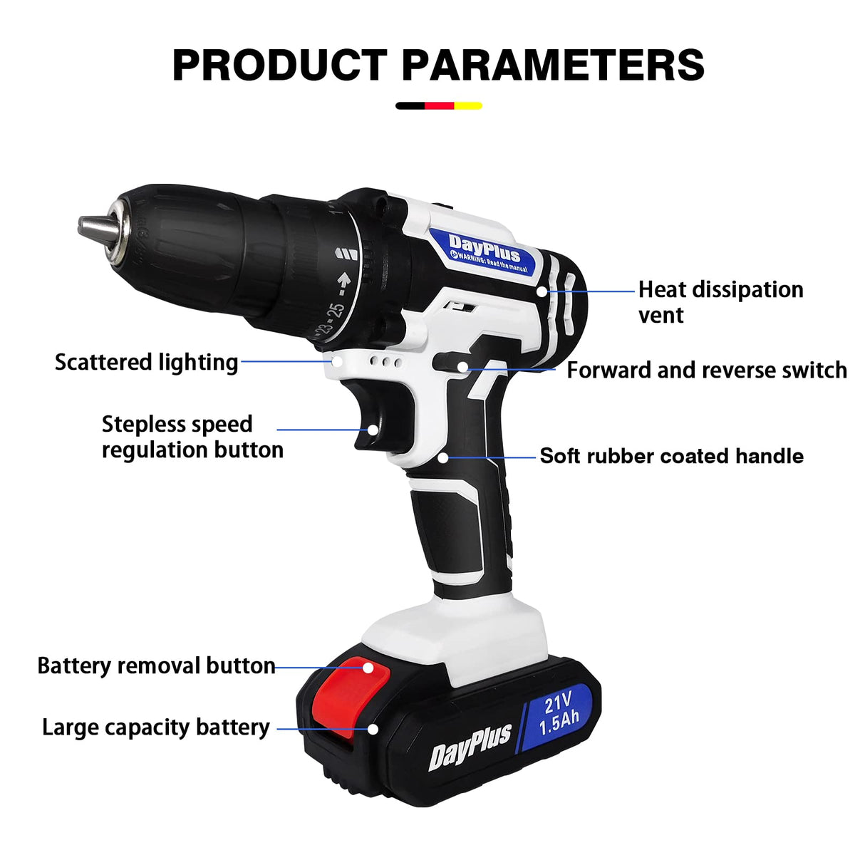 21V Cordless Drill Set with Battery and Fast Charger L9994