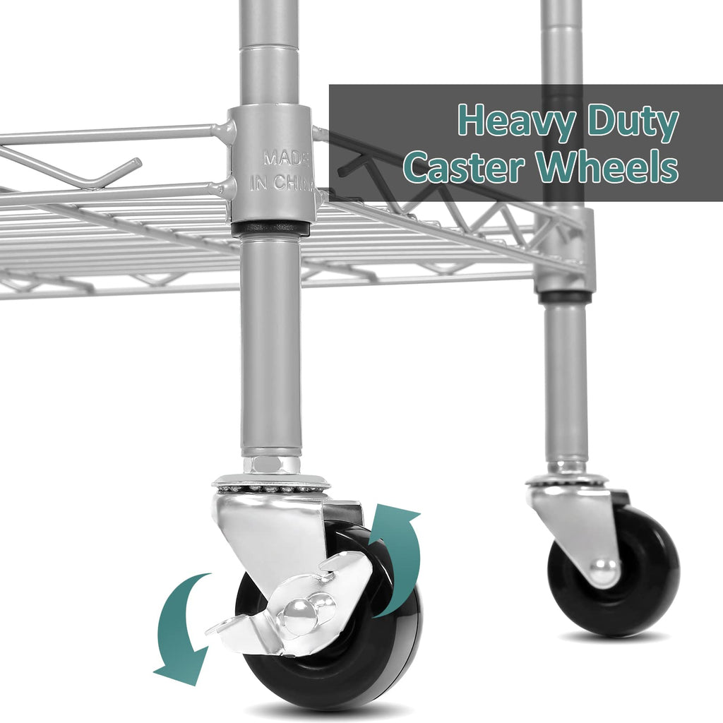 6-Tier Wire Shelving Unit with Caster Wheels W268487