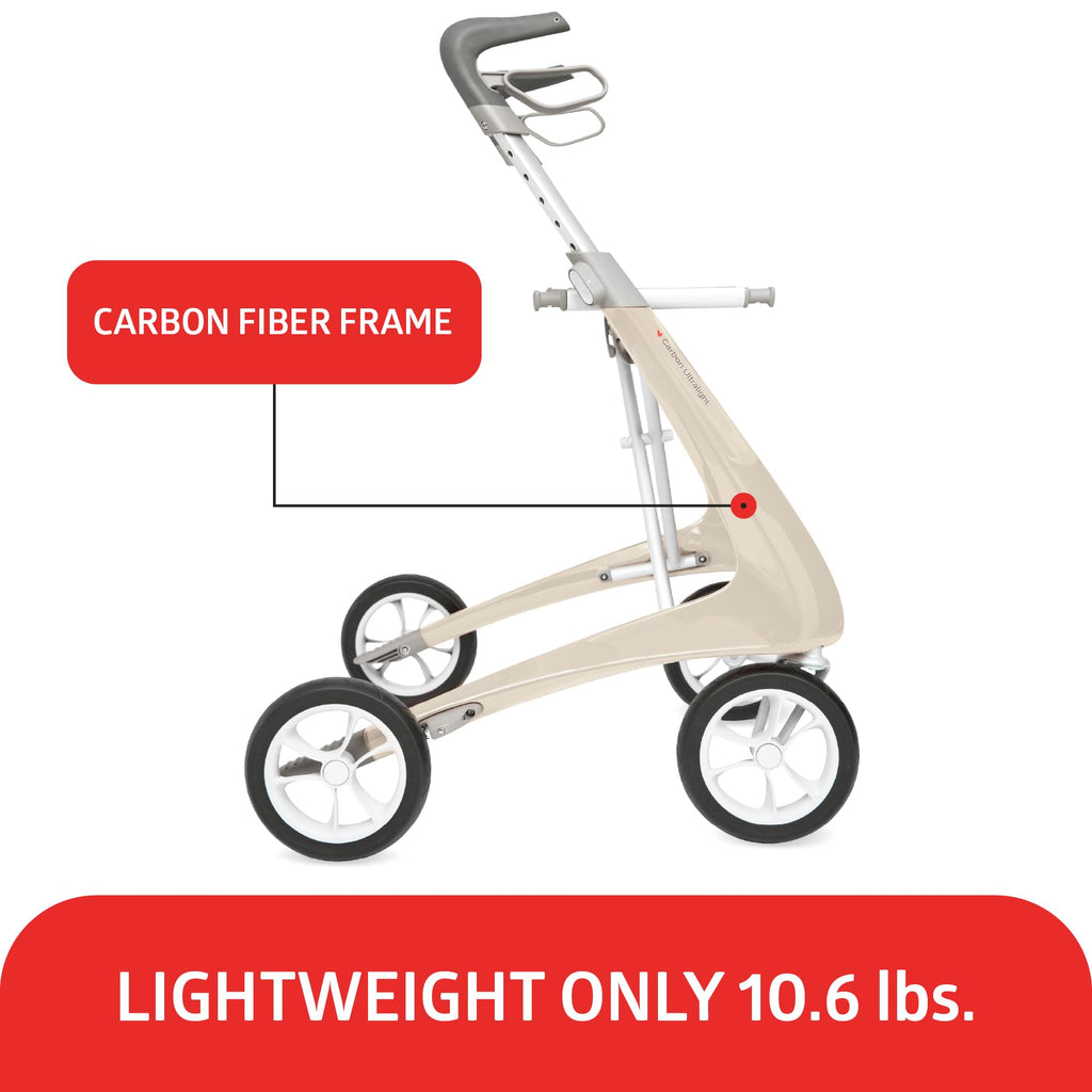 Carbon Ultralight Rollator Walker with Organizer Bag T305