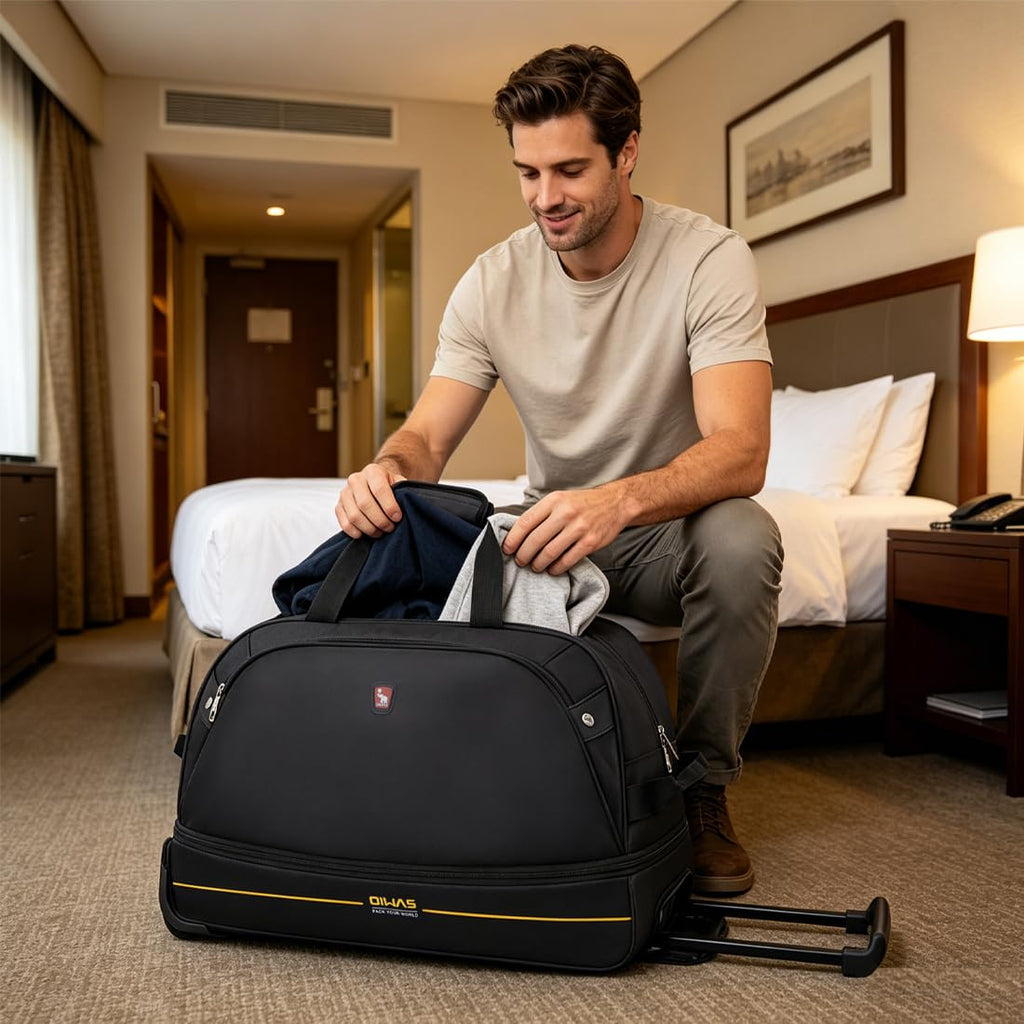 Rolling Duffle Bag with Wheels, 22 inch Carry On Bag I141