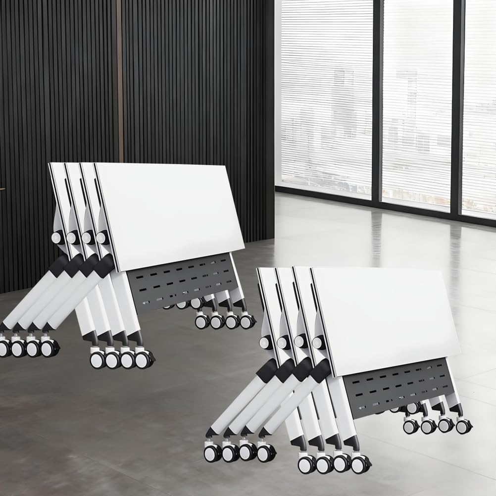 Folding Conference Table with Locking Wheels, 8 Pack, 63x24x30 Inch U629336