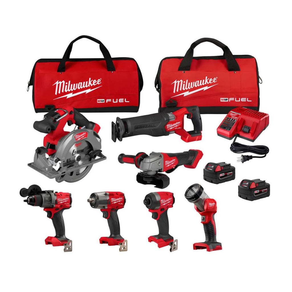 18-Volt Lithium-Ion Brushless Cordless Combo Kit with Two 5.0 Ah Batteries (7-Tool) J185036