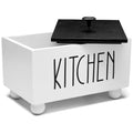 Solid Wood Kitchen Storage Bin with Lid Q254