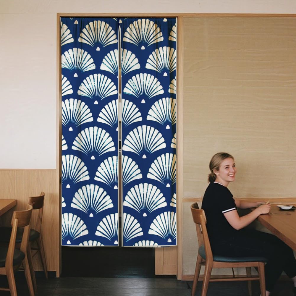 White One Side Printed Door Curtain 59x33 Inch C632