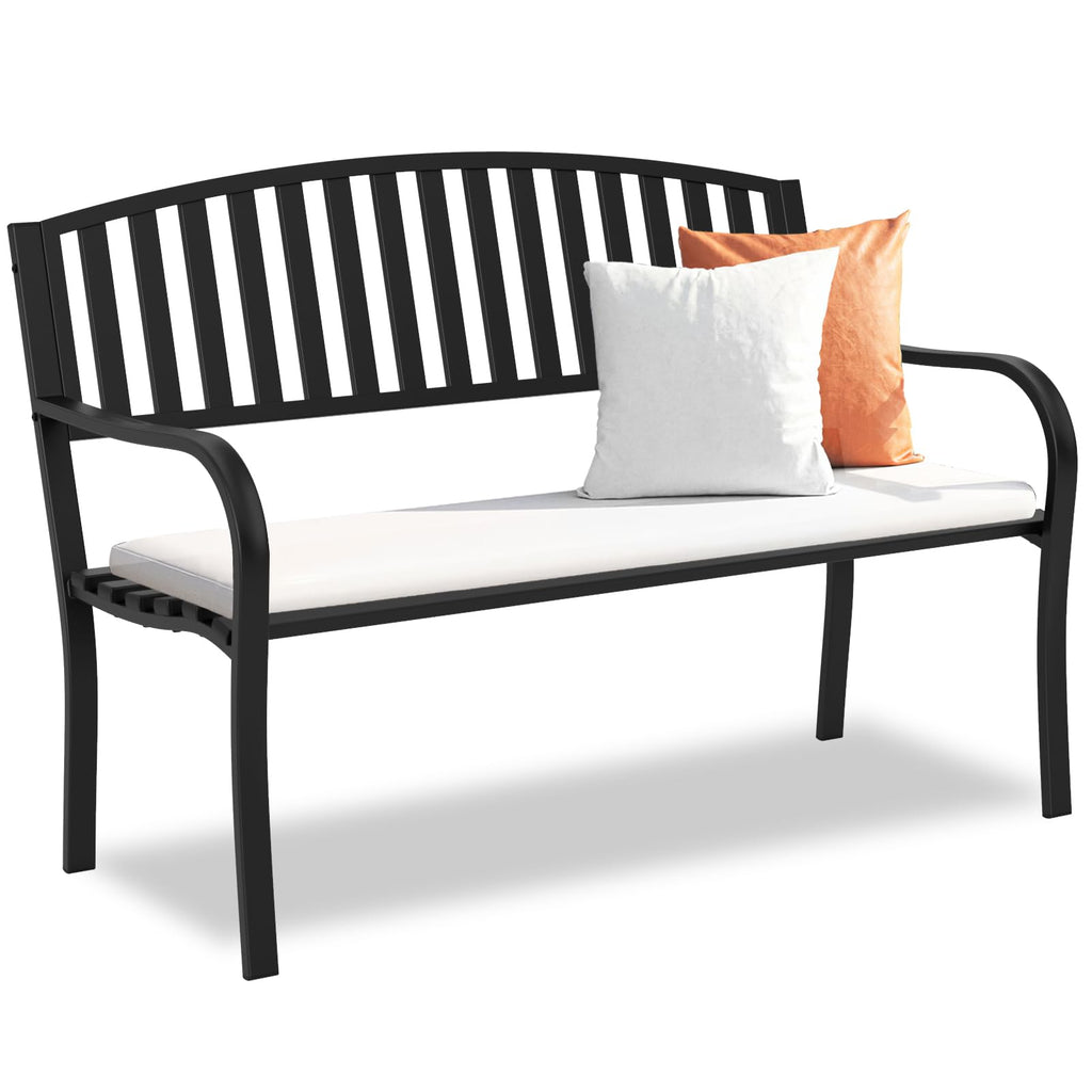 Weatherproof Heavy-Duty Wrought Iron Outdoor Bench M921058