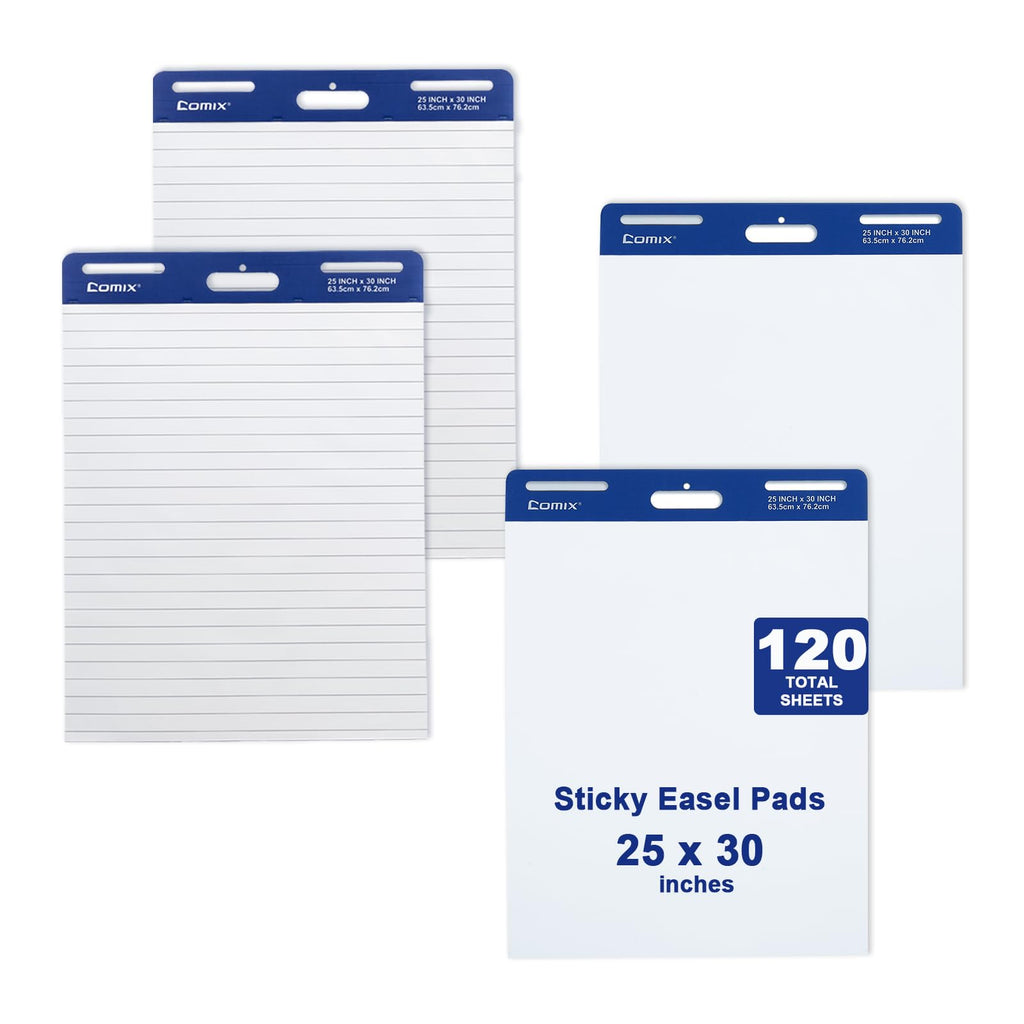 White Lined Sticky Easel Pad 25 x 30 Inches 30 Sheets 4 Pads S56842