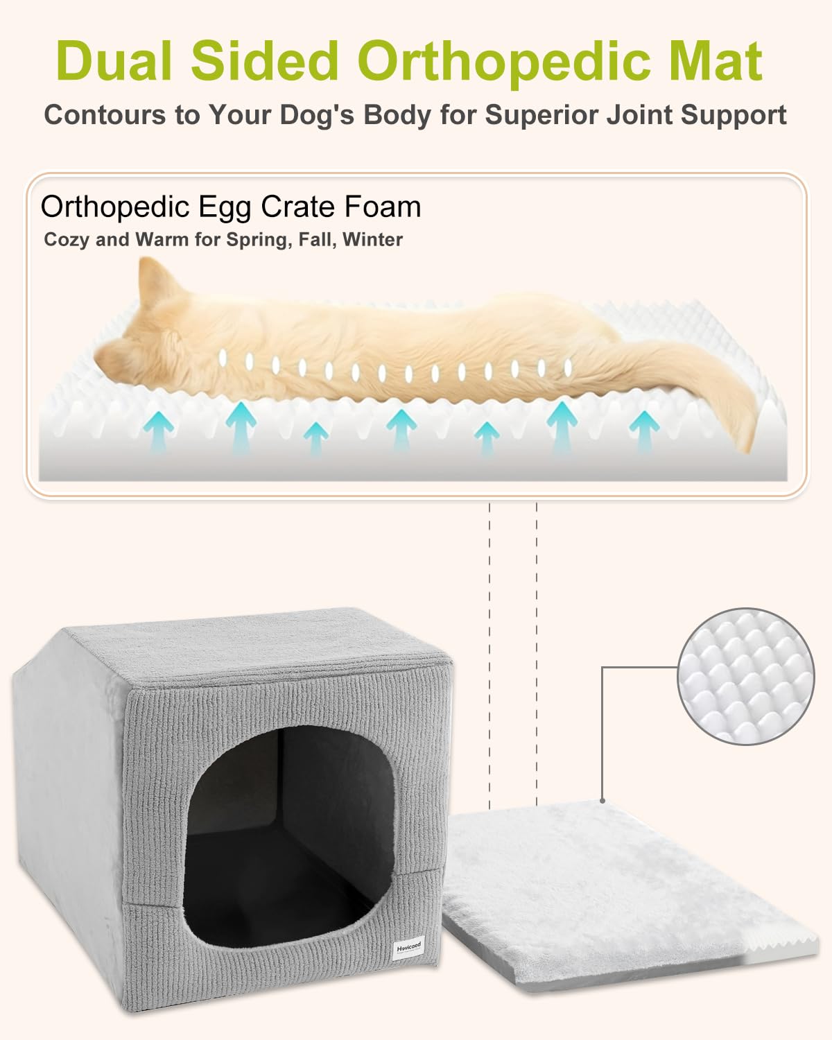 Small Dog House with Dog Cave Bed Z16328
