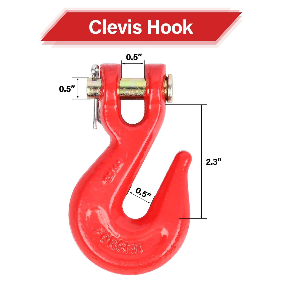 3/8'' Red Powder Coating Grade 80 Clevis Grab Hook D609