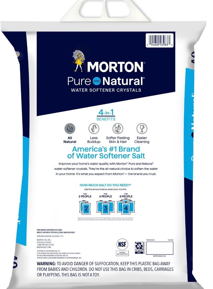 Pure and Natural 4 in 1 Salt Crystals for Water Softener, 18.14 kg P614831