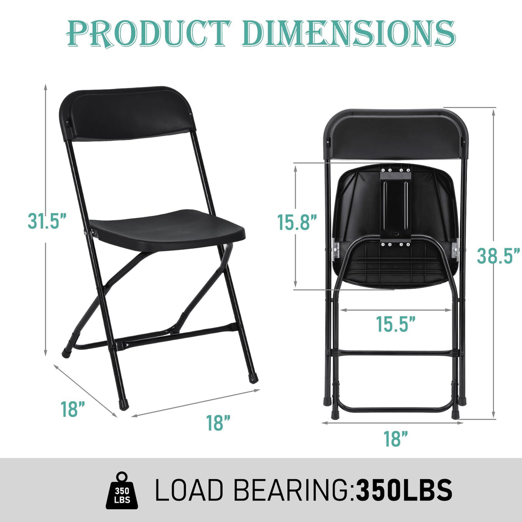 10 Pack Black Plastic Folding Chair Z601381