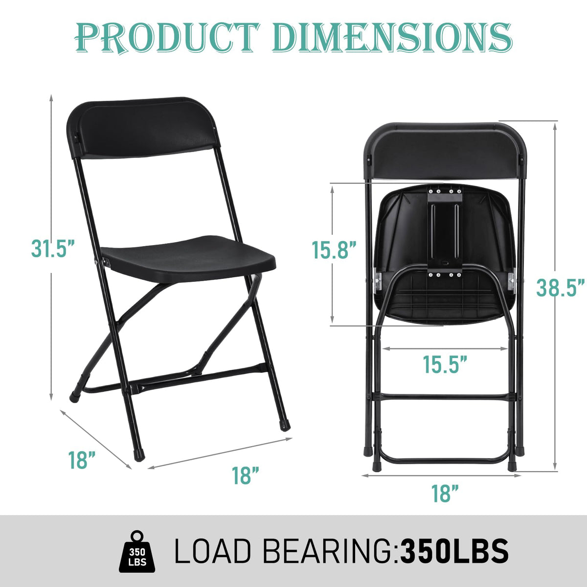 10 Pack Black Plastic Folding Chair Z601381