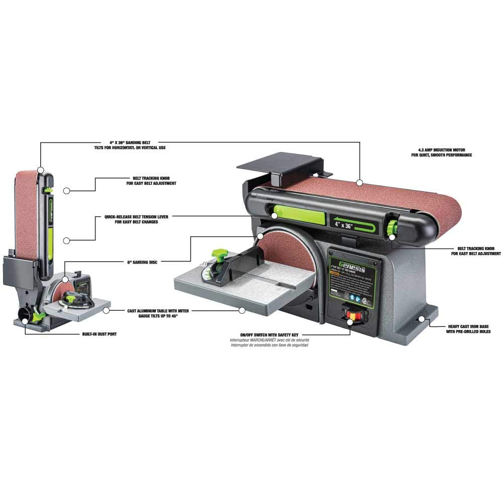 4 x 36-Inch Belt & 6-Inch Disc Benchtop Sander W567421
