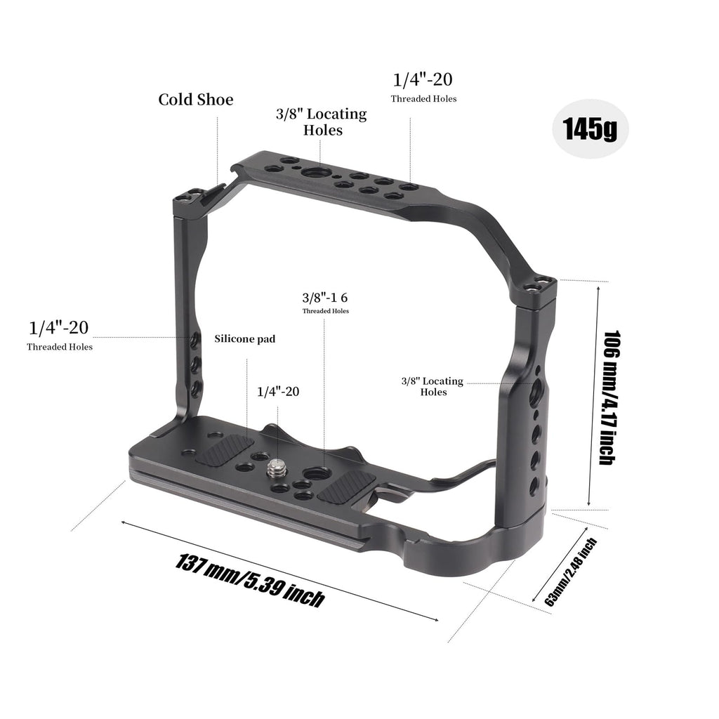 Camera Cage with NATO Rail Cold Shoe Quick Release Plate R201