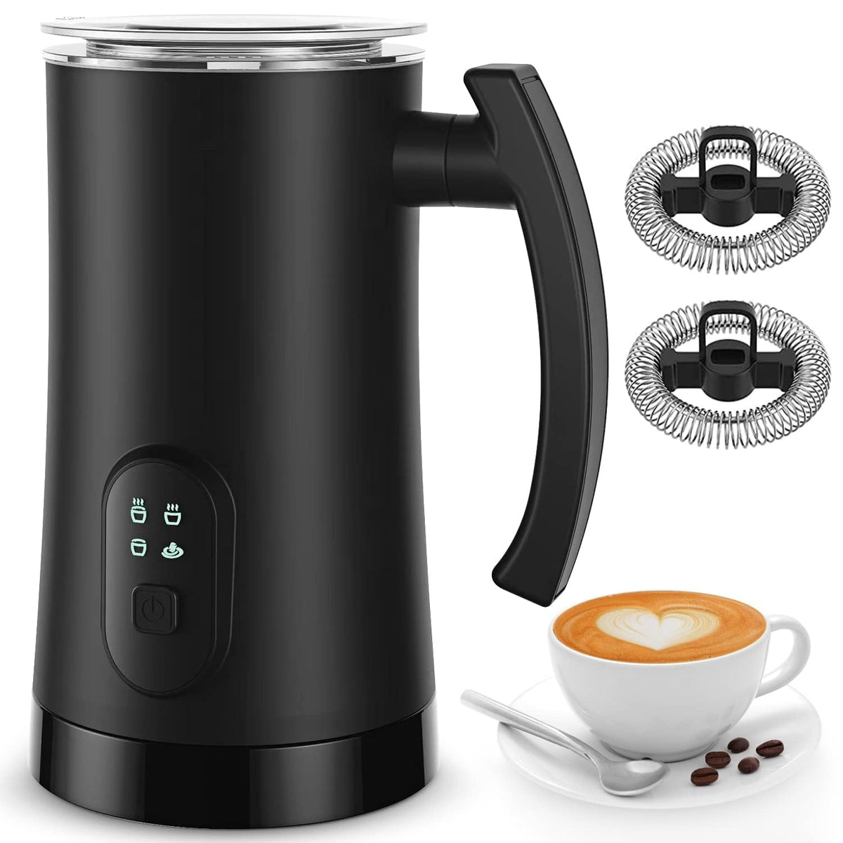 4 in 1 Electric Milk Frother, 11.8oz Automatic Warm and Cold Foam Maker P12372