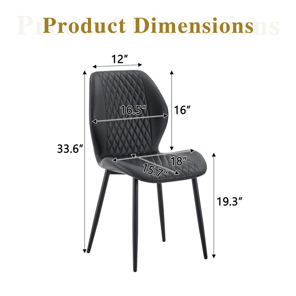 Set of 4 Black Upholstered Dining Chairs R601