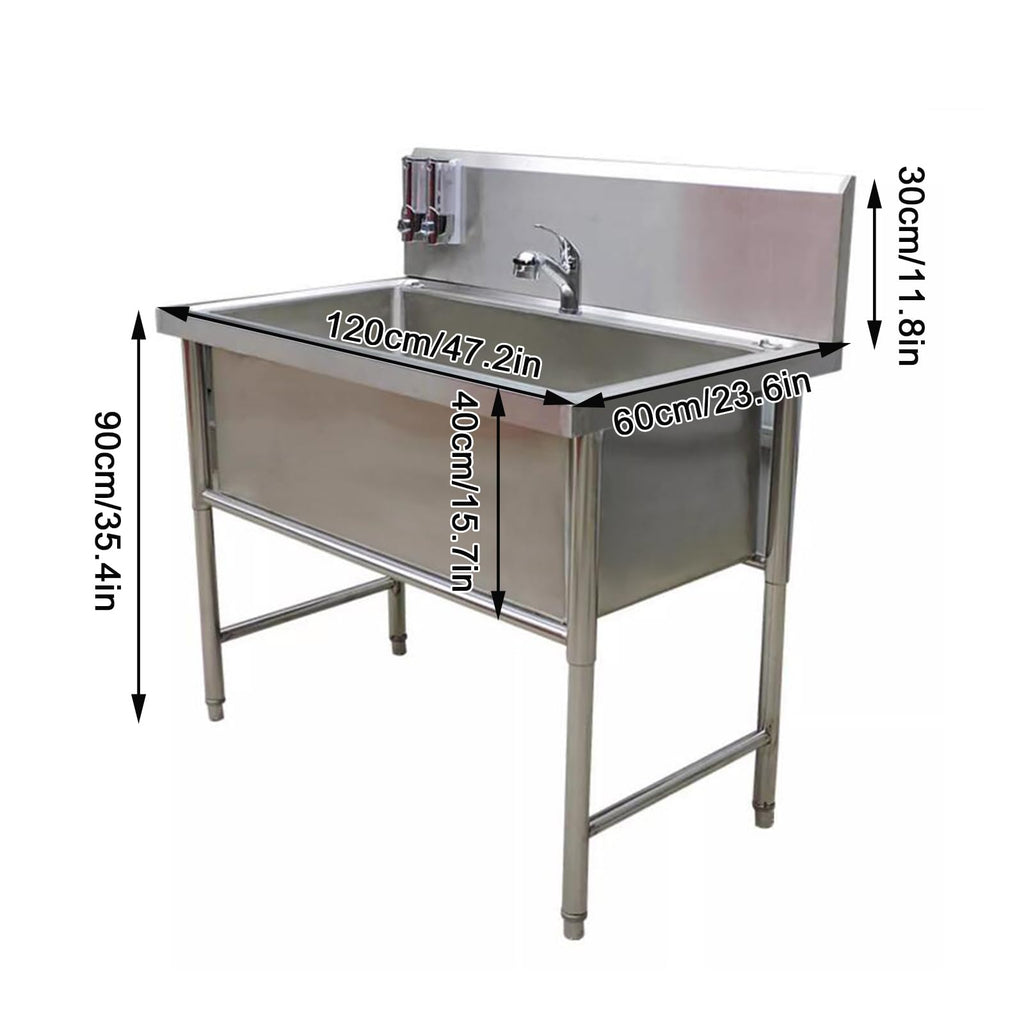 Stainless Steel Dog Grooming Tub with Stairs and Faucet E158