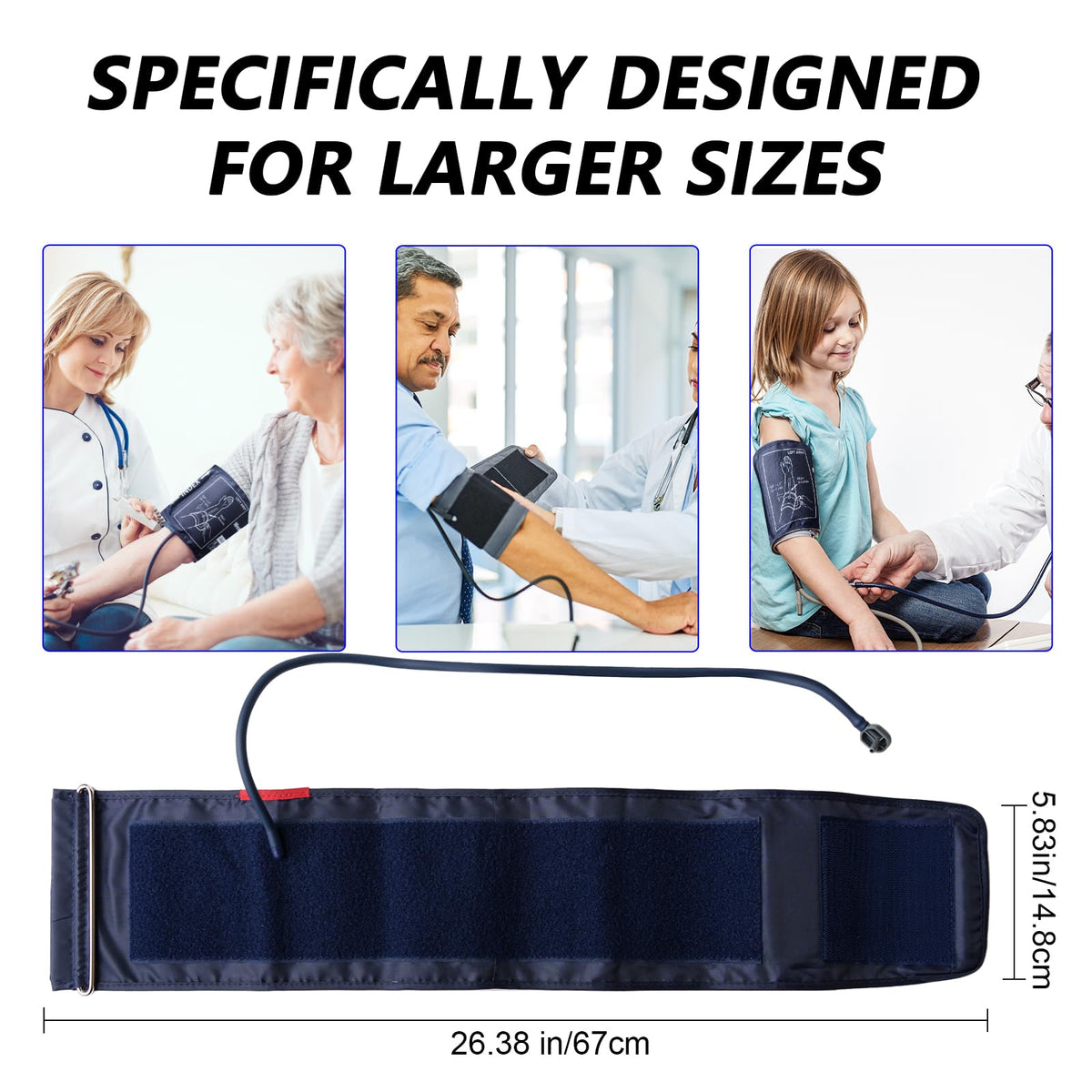 Extra Large Blood Pressure Cuff Upper Arm 8.7"-20.5" Replacement Cuff with 8 Connectors D190