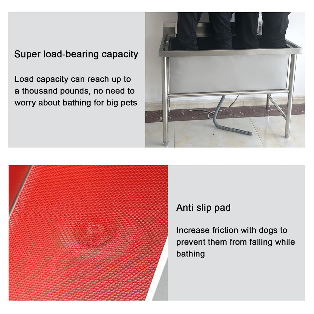 Stainless Steel Dog Grooming Tub with Stairs and Faucet E158
