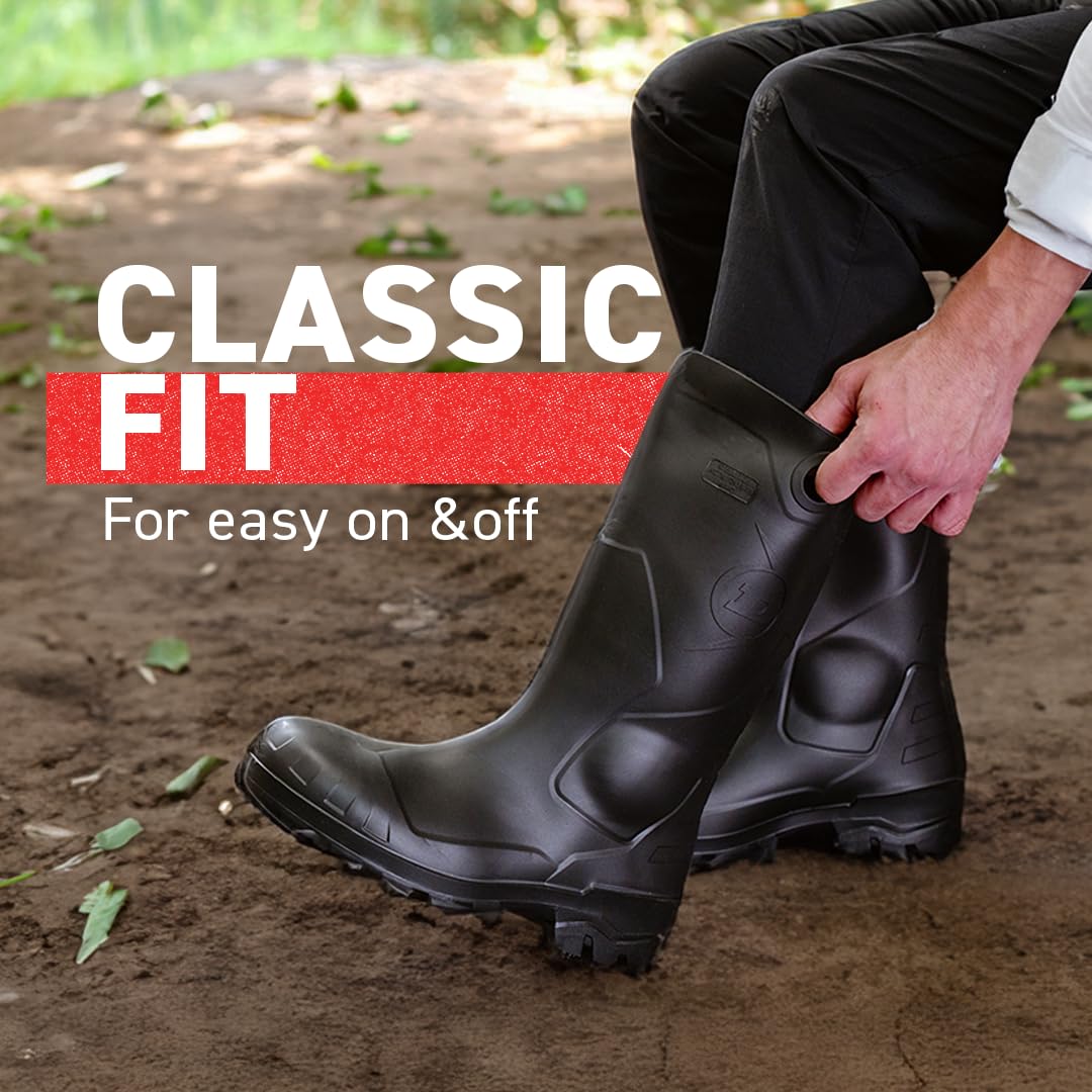 Black Steel Toe Rubber Work Boots L80019