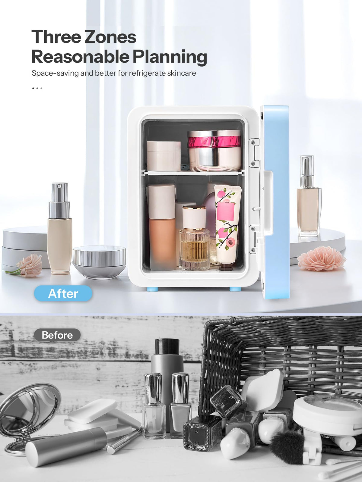 Mini Beauty Fridge with LED Mirror Y67860