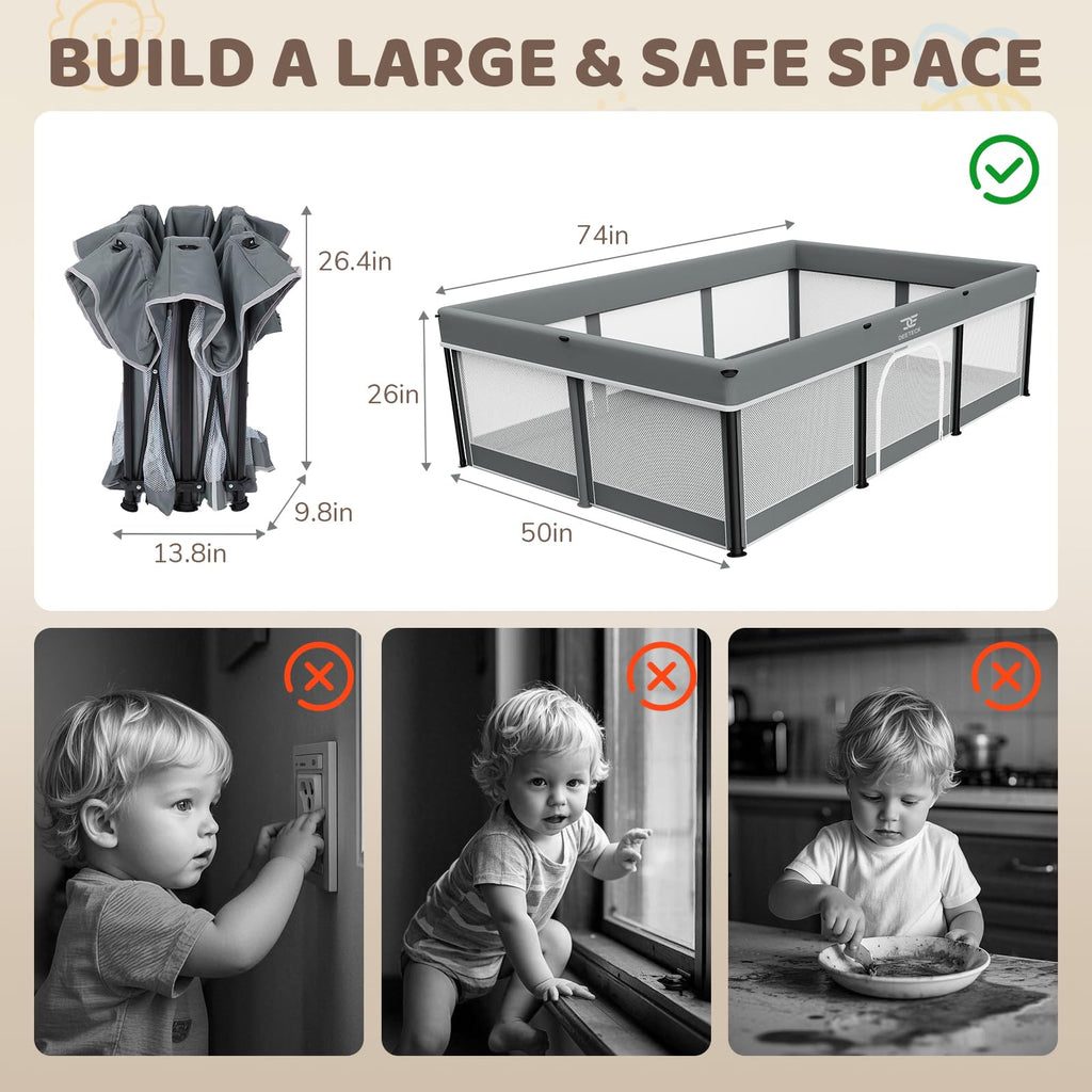Foldable Baby Playpen with Mat K28049