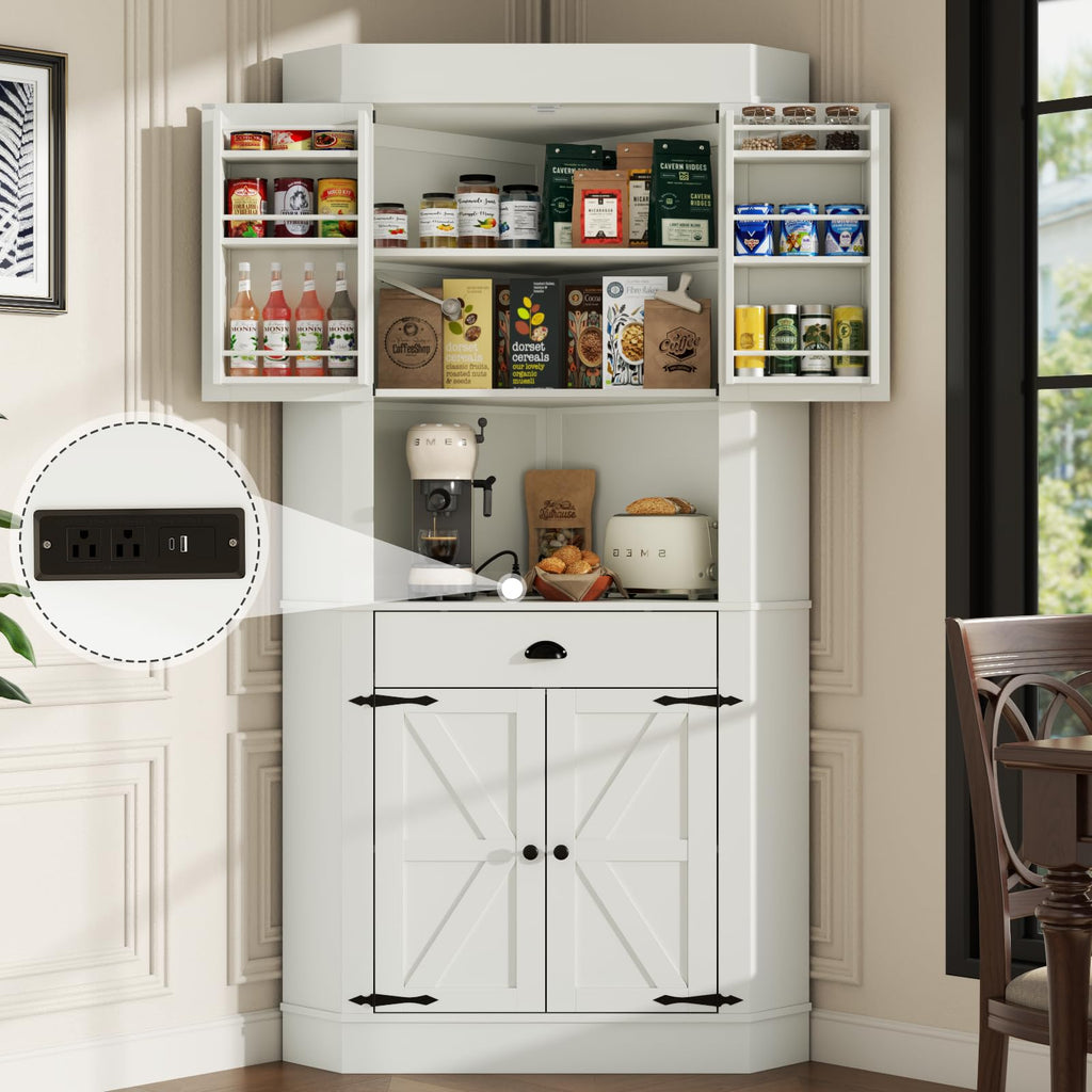 74" Corner Cabinet with Charging Station Z7277