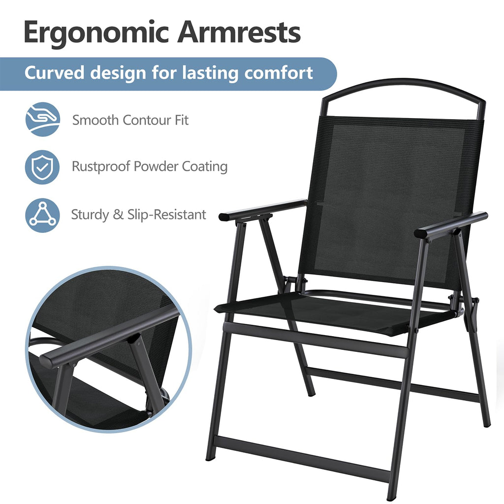 Folding Outdoor Chairs Set of 2 Black G223687
