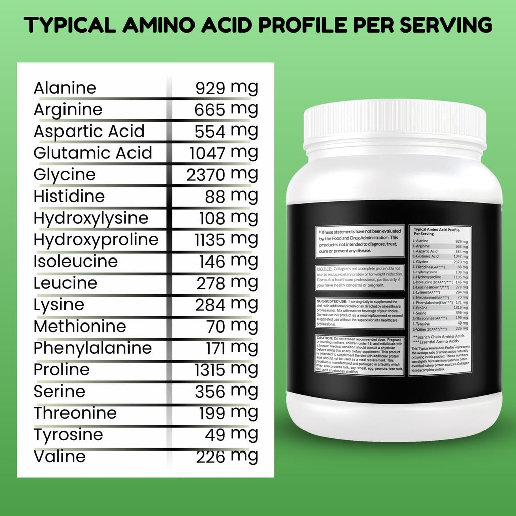 Unflavored Hydrolyzed Collagen Peptides Powder 1LB H486180