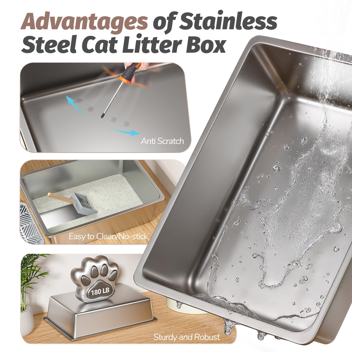 Stainless Steel Cat Litter Box P2772