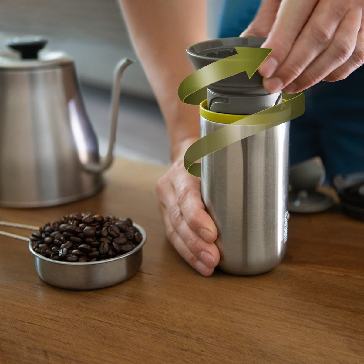 Portable Stainless Steel Drip Coffee Maker with 10 Cone Paper Filters D186997