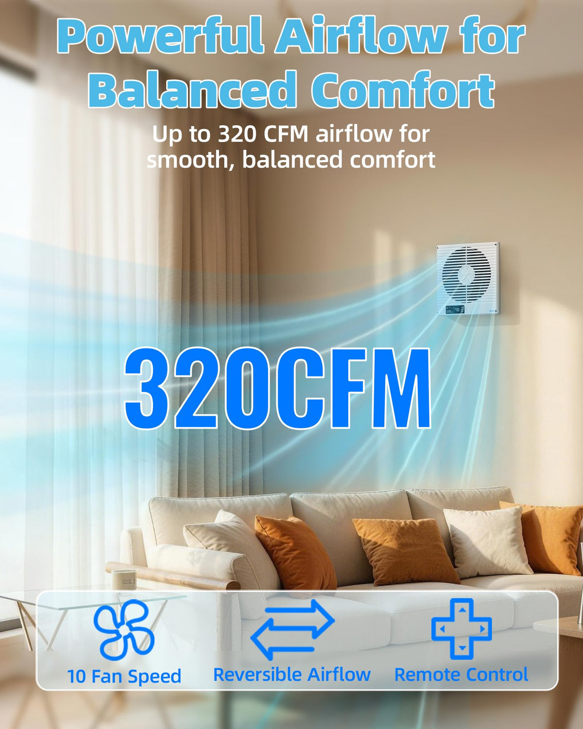 8" Room to Room Fan with Remote K4339
