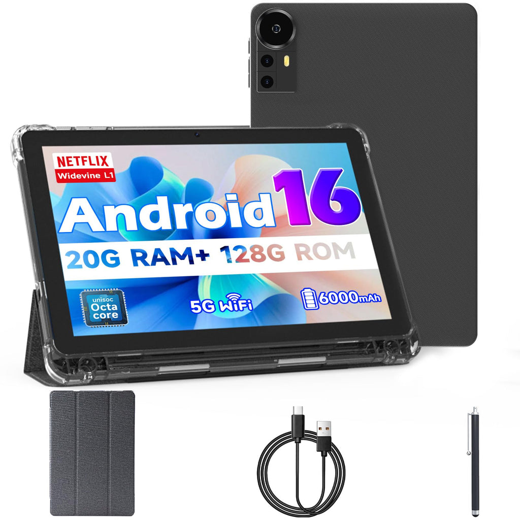 10 inch Tablet 20GB RAM 128GB ROM Octa-Core with Case and Stylus Black U6720