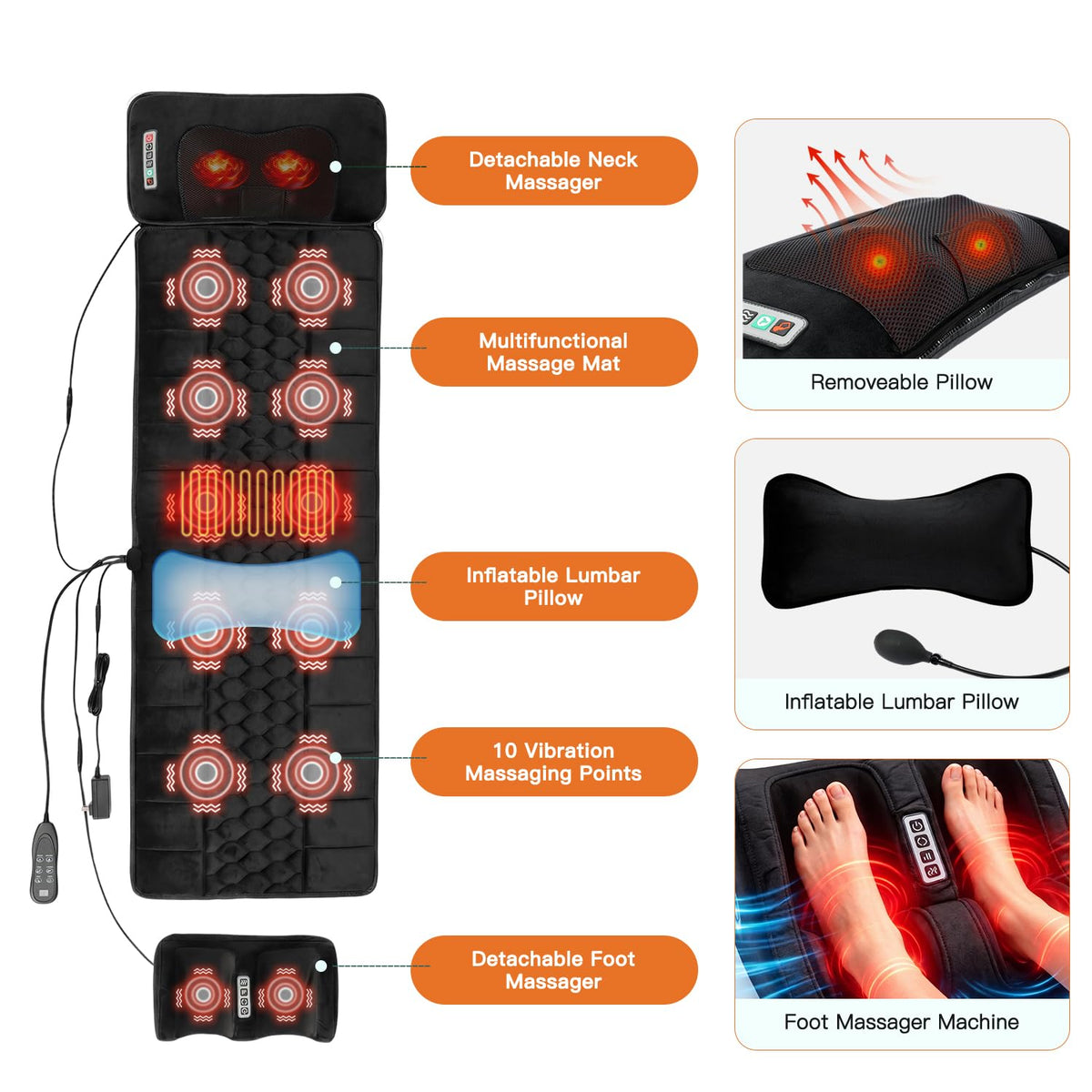 Full Body Massage Mat with Heat P35403