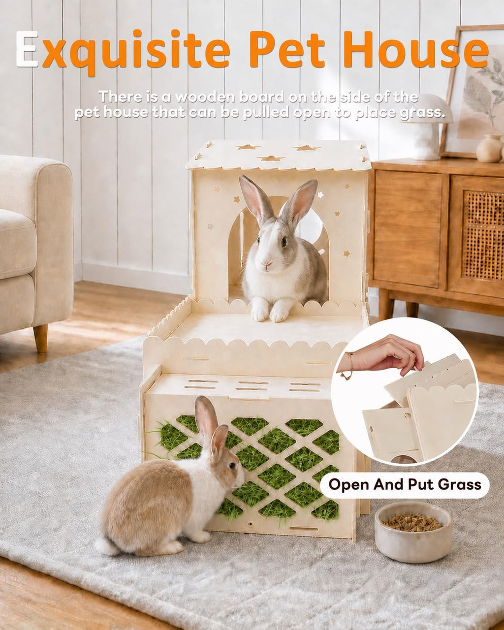 2-Story Wooden Rabbit House T54960